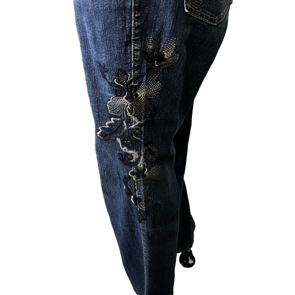 COS Premium Jeans Sz 14 Embellished Flared Leg Sustainable Western Cowgirl